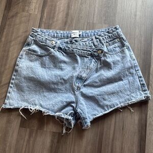 Princess Polly Denim Blue Wrap Shorts